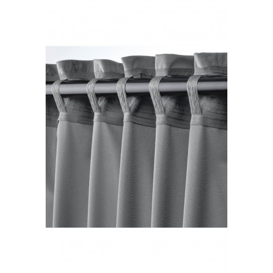 Sandsvıngel Fon Perde/2 Kanat, Gri, 135x300 cm