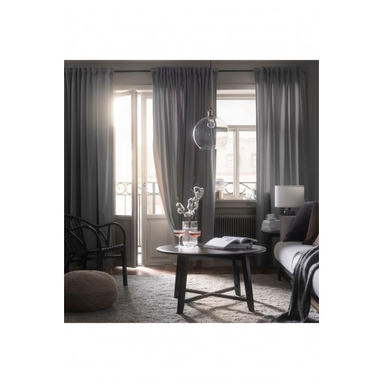 Sandsvıngel Fon Perde/2 Kanat, Gri, 135x300 cm