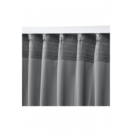 Sandsvıngel Fon Perde/2 Kanat, Gri, 135x300 cm