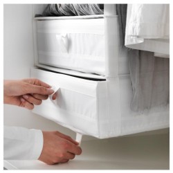 IKEA Skubb Bölmeli Kutu Gardırop Şifonyer Düzenleyici Beyaz 44x34x11 Cm