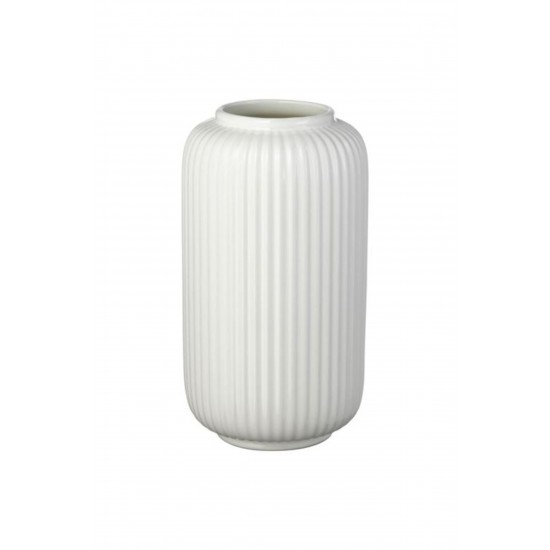 Stılren 22 Cm Vazo Dekoratif Çiçeklik Beyaz Stoneware