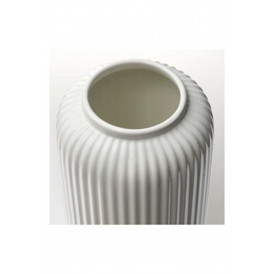 Stılren 22 Cm Vazo Dekoratif Çiçeklik Beyaz Stoneware
