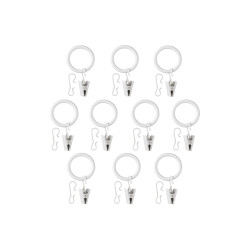 IKEA Syrlig Perde Halkası Seti, Beyaz, 25 Mm, 10 Adet
