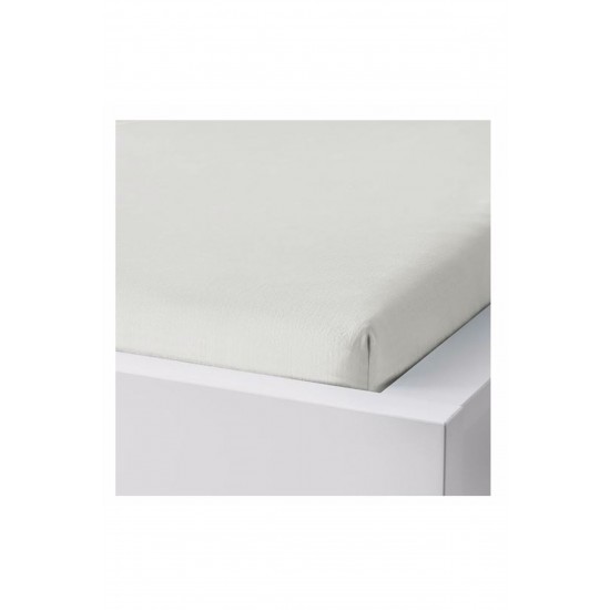 Taggvallmo Tek Kişilik Lastikli Çarşaf, Beyaz