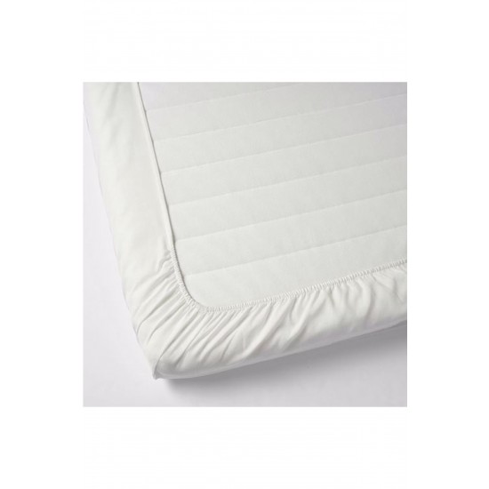 Taggvallmo Tek Kişilik Lastikli Çarşaf, Beyaz