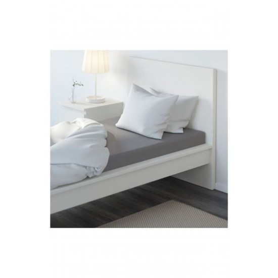 Tek Kişilik Lastikli Çarşaf,   Gri Renk Ölçü 90x200 Cm Pamuklu