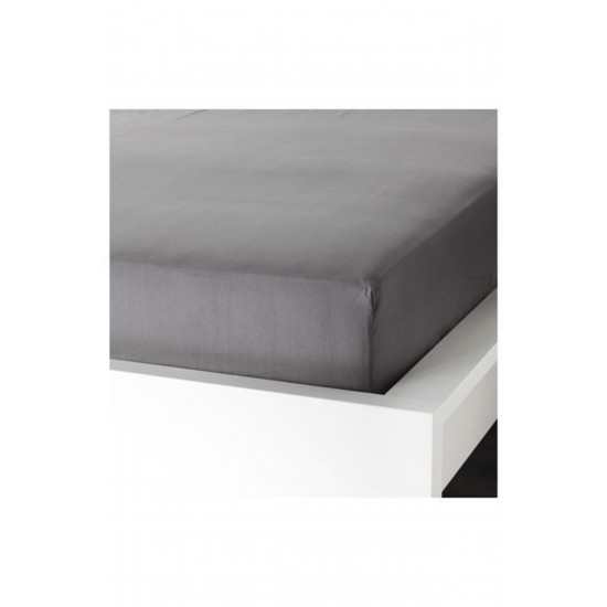 Tek Kişilik Lastikli Çarşaf,   Gri Renk Ölçü 90x200 Cm Pamuklu