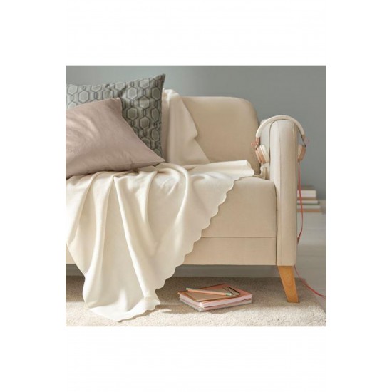 Tek Kişilik Polar Battaniye Örtü   Kırık Beyaz, 120x160 Cm Tv Battaniyesi