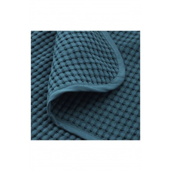 VÅRELD Tek Kişilik Yatak Örtüsü, Koyu Mavi   150x250 Cm %100 Pamuk Yatak Örtüsü