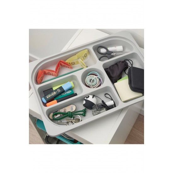 Trofast Gri 42x30x5 Cm 6 Bölmeli Saklama Kutusu Tepsisi, kentsoylu