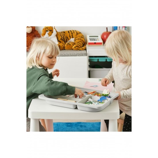 Trofast Gri 42x30x5 Cm 6 Bölmeli Saklama Kutusu Tepsisi, kentsoylu