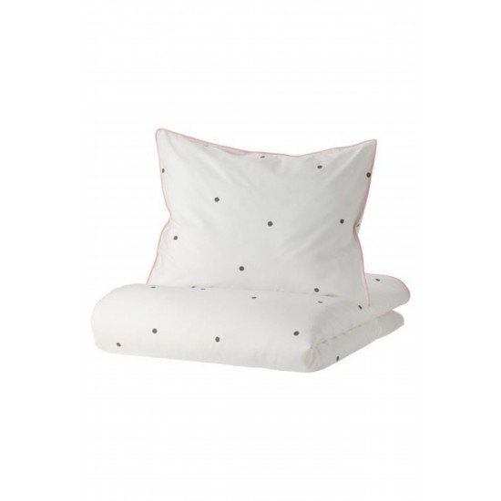 IKEA Vankrets Çocuk Nevresim Takımı 150x200 , Beyaz Gri Puantiyeli