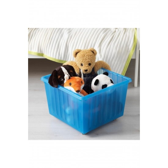Vessla 39x39 cm Tekerlekli Kutu - Çok Amaçli Saklama Oyuncak Vs Kutusu - Mavi, kentsoylu