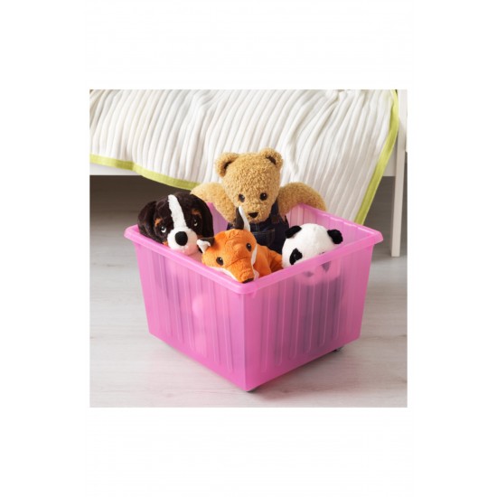 Vessla Tekerlekli Kutu Pembe, 39x39x28 Cm, kentsoylu