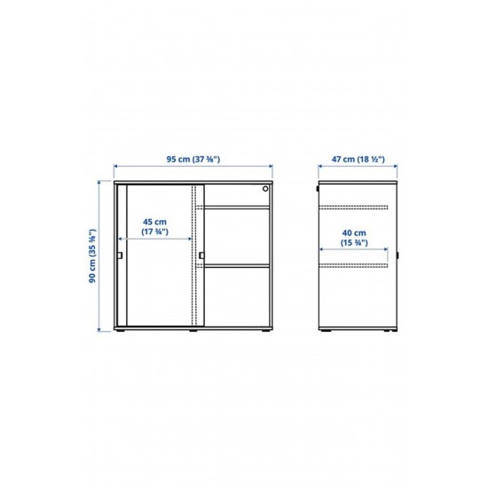 Vıhals Beyaz Renk Sürgü Kapaklı Dolap 95x47x90 Cm